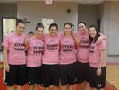 Student-athletes from IU South Bend women's basketball team show support for Pink Zone Day.