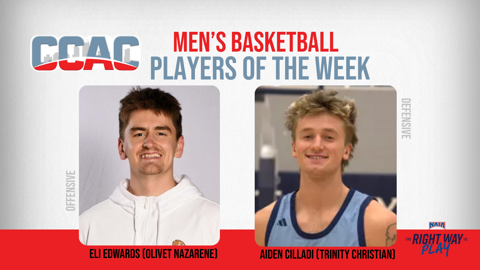 ONU's Edwards, TCC's Cilladi Gain Men's Basketball Weekly Recognition