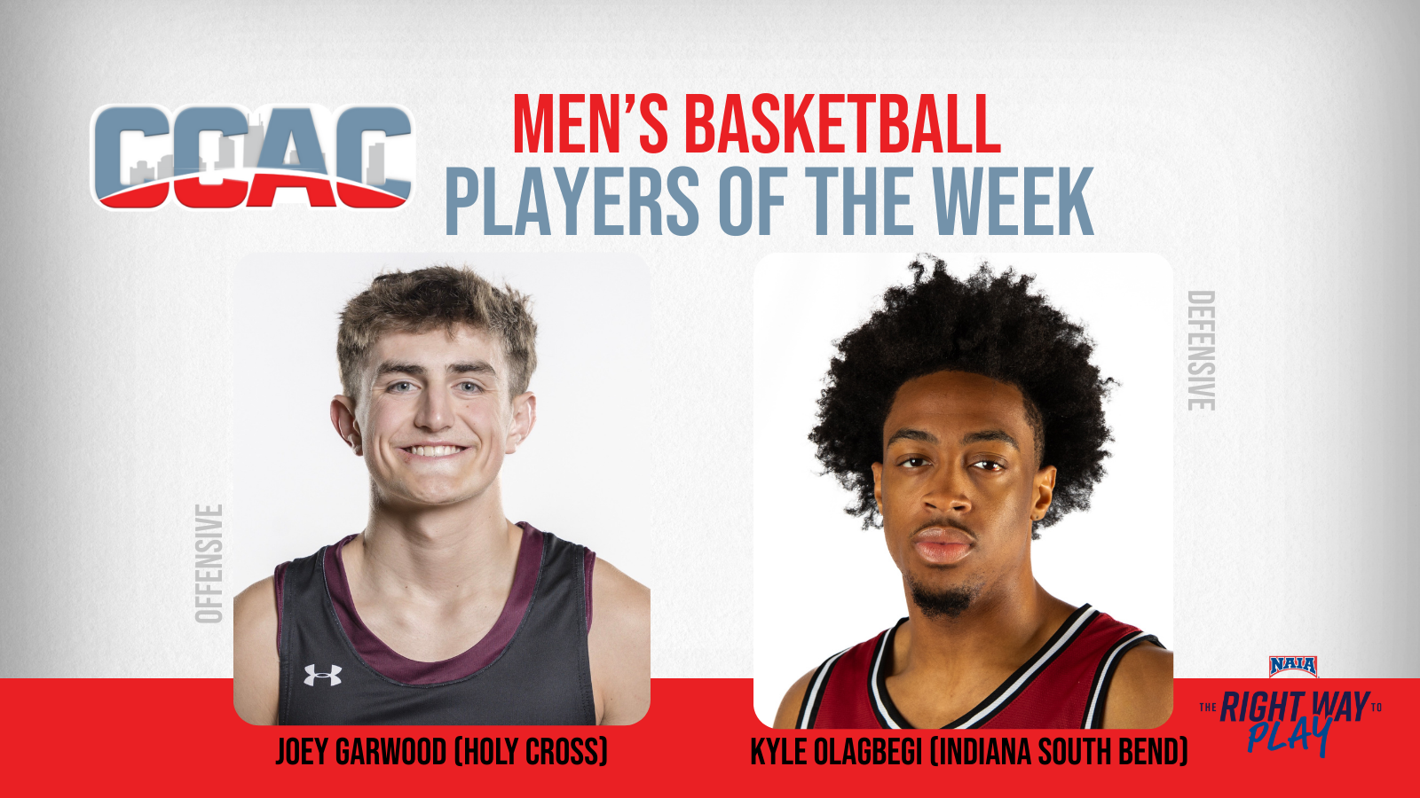 HCC's Garwood, IUSB's Olagbegi Collect Men's Basketball Weekly Accolades
