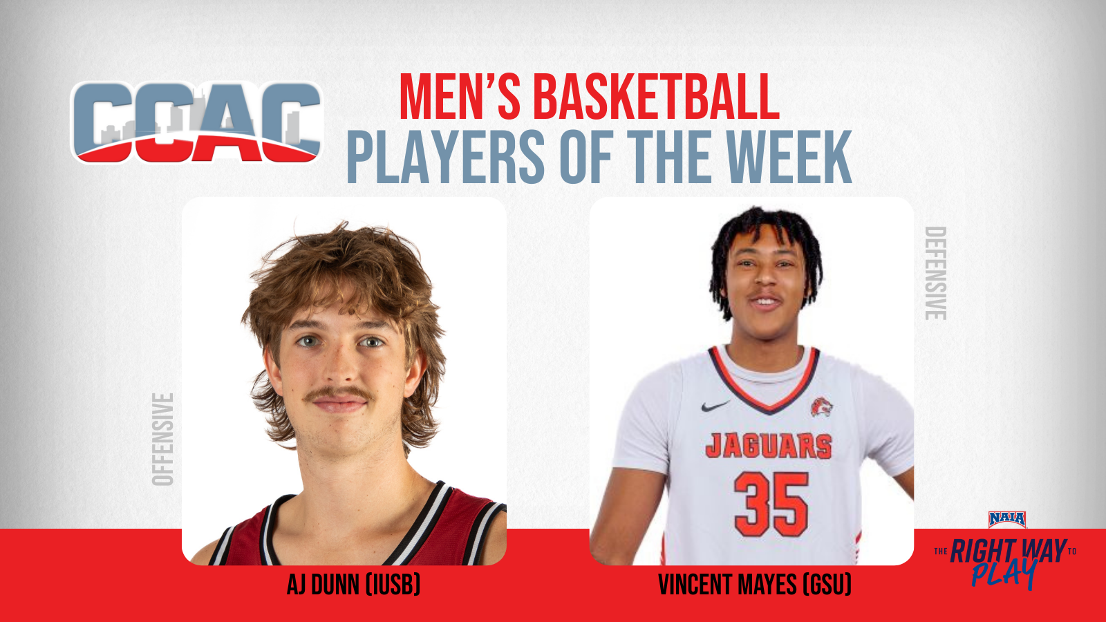 Play of IUSB's Dunn, GSU's Mayes Lead To Conference Wins, Weekly Men's Basketball Honors