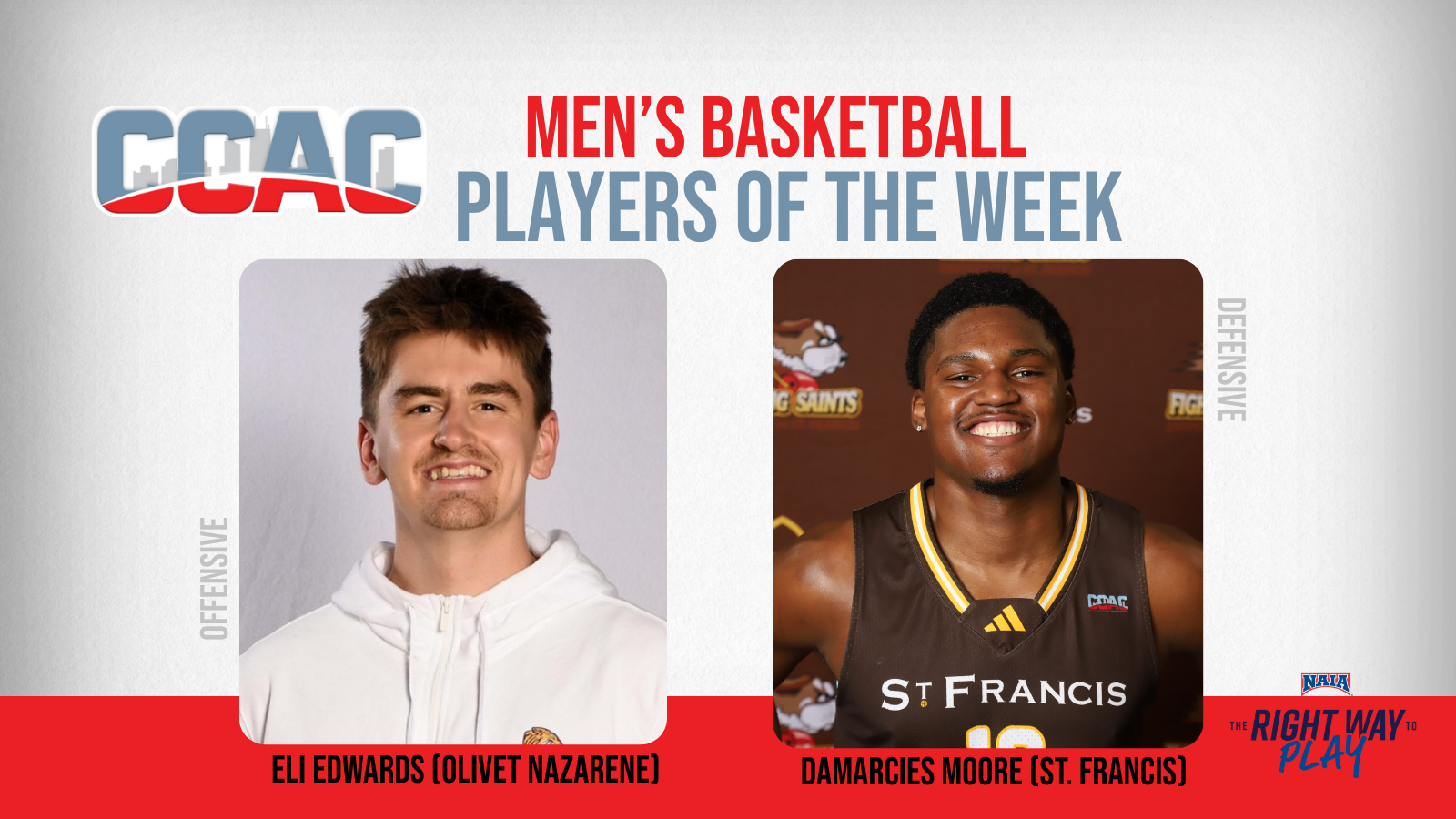 ONU's Edwards, USF's Moore Use Double-Doubles To Warrant Men's Basketball Weekly Honors
