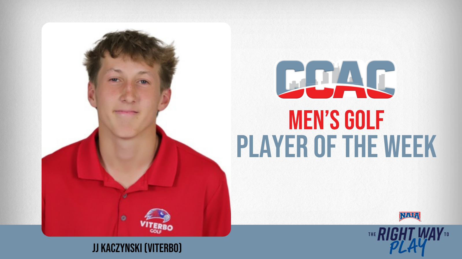 First-Place Finish Nets Weekly Men's Golf Honors For VU's Kaczynski