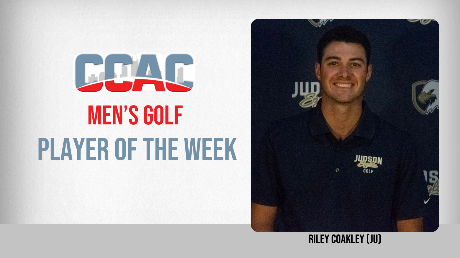 JU's Coakley Named CCAC Men's Golfer of the Week