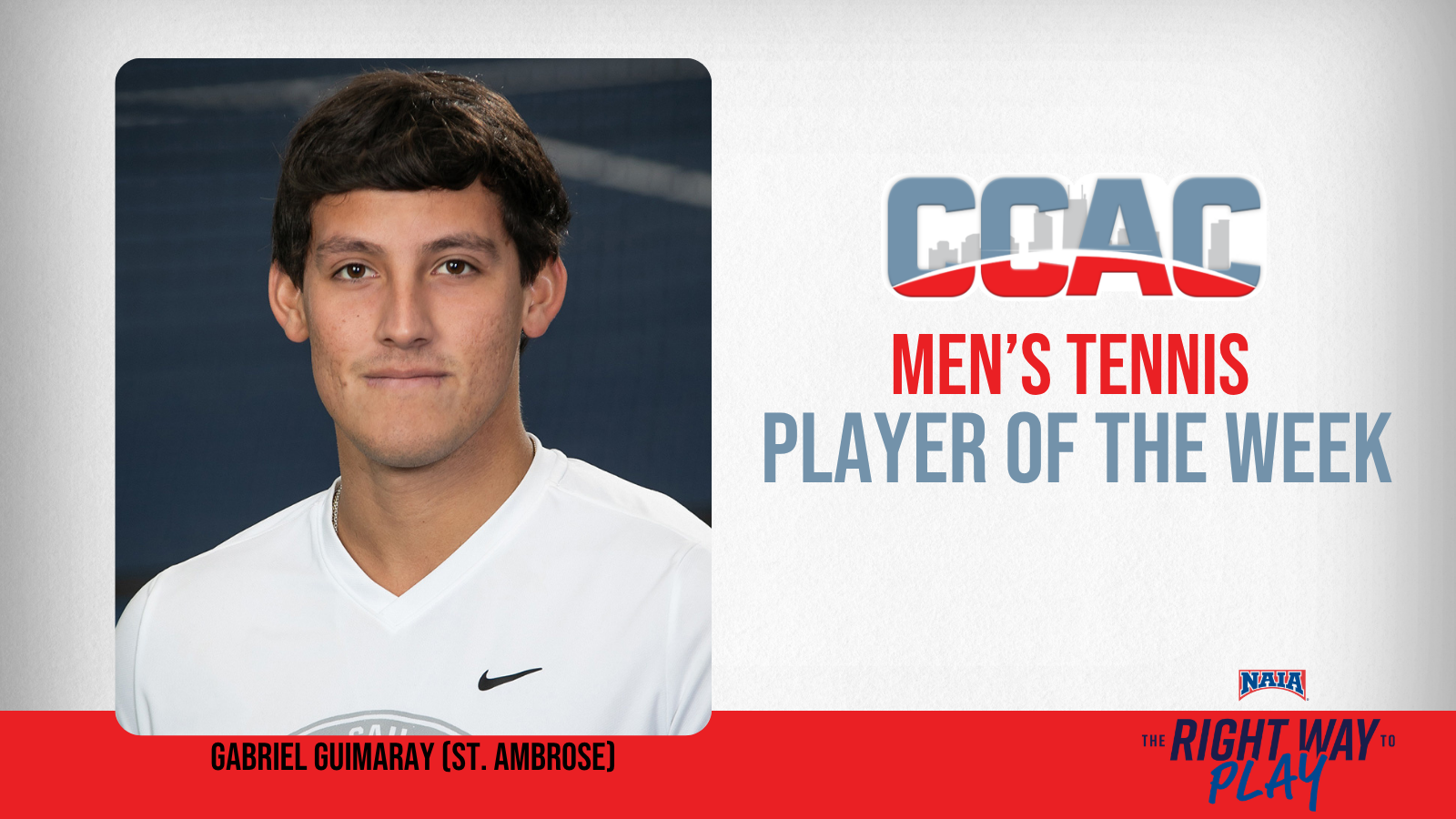 SAU's Guimaray Collects Men's Tennis Weekly Honors