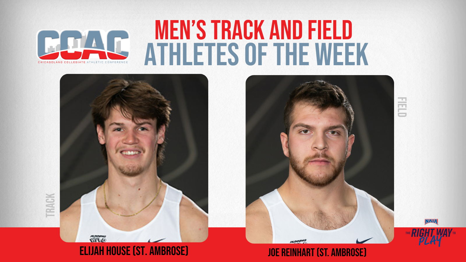 CCAC Championship Performances Earn Men's Outdoor T&amp;F Weekly Honors For SAU's House, Reinhart