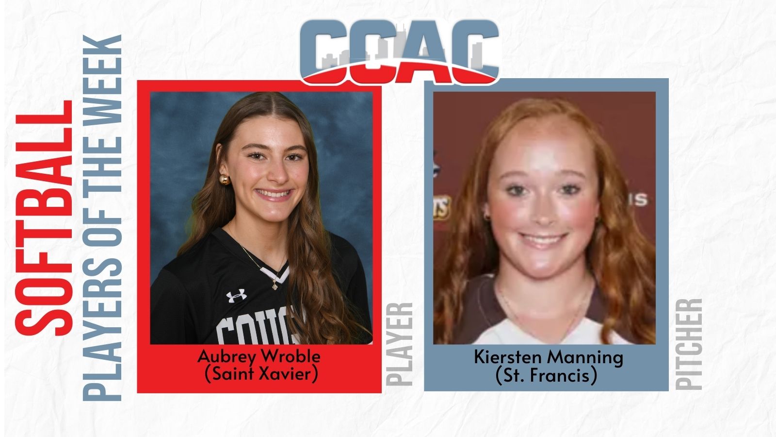 Perfect Week Leads To Softball Honors For SXU's Wroble, USF's Manning