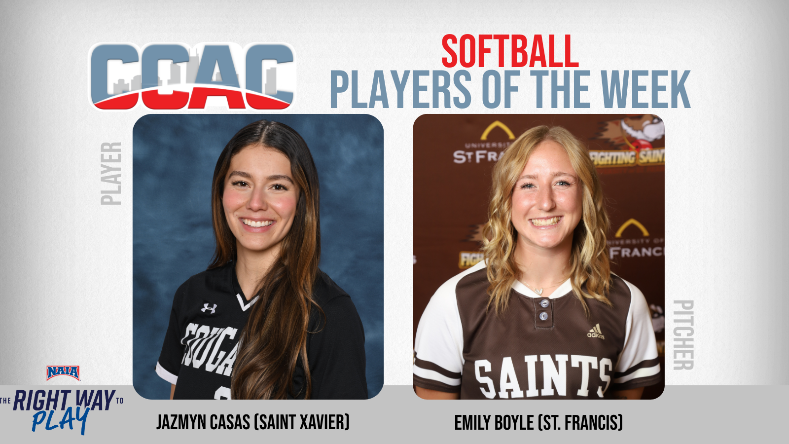 SXU's Casas, USF's Boyle Net Weekly Softball Recognition