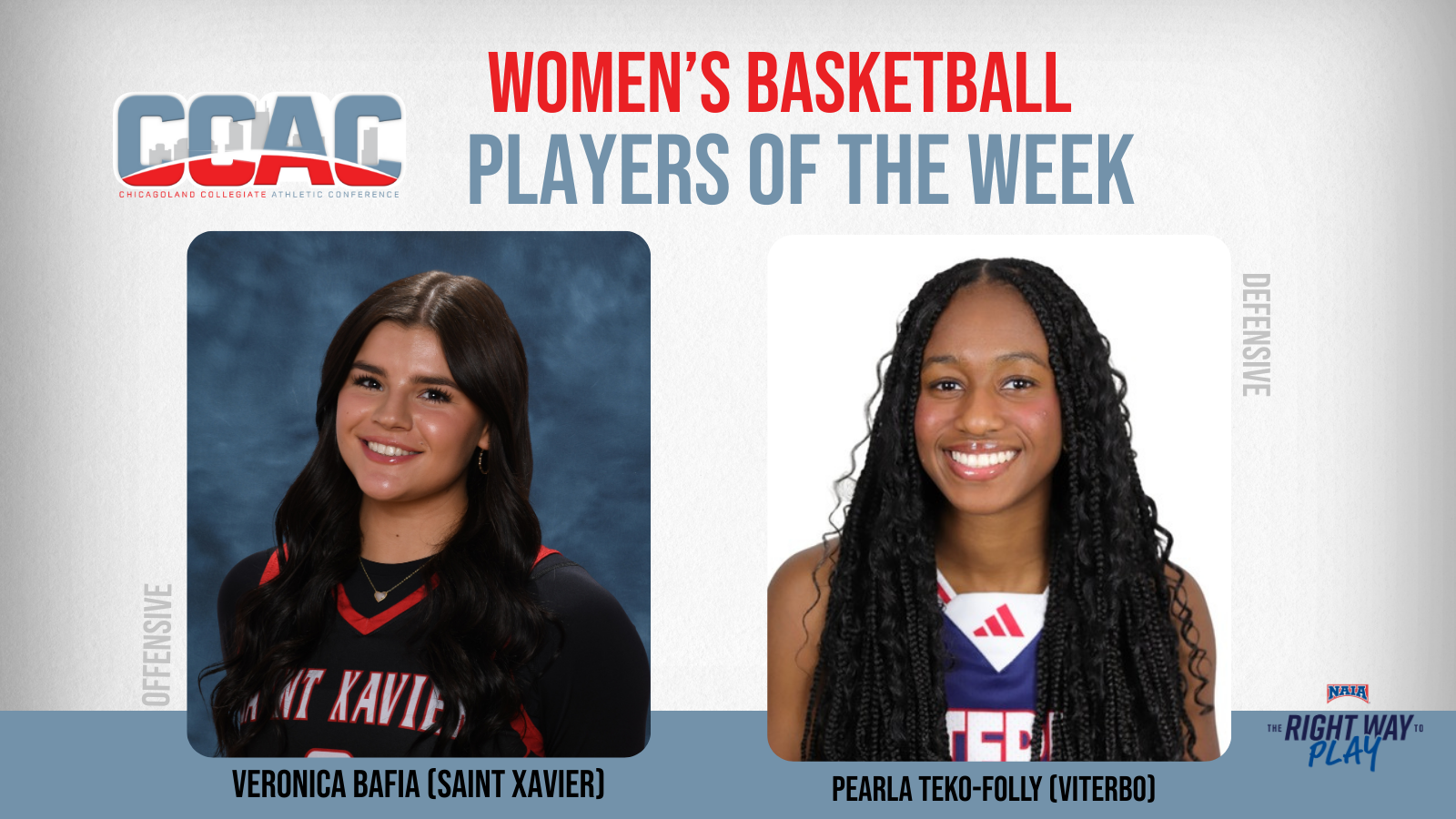 SXU's Bafia, VU's Teko-Folly Reap Women's Basketball Weekly Recognition