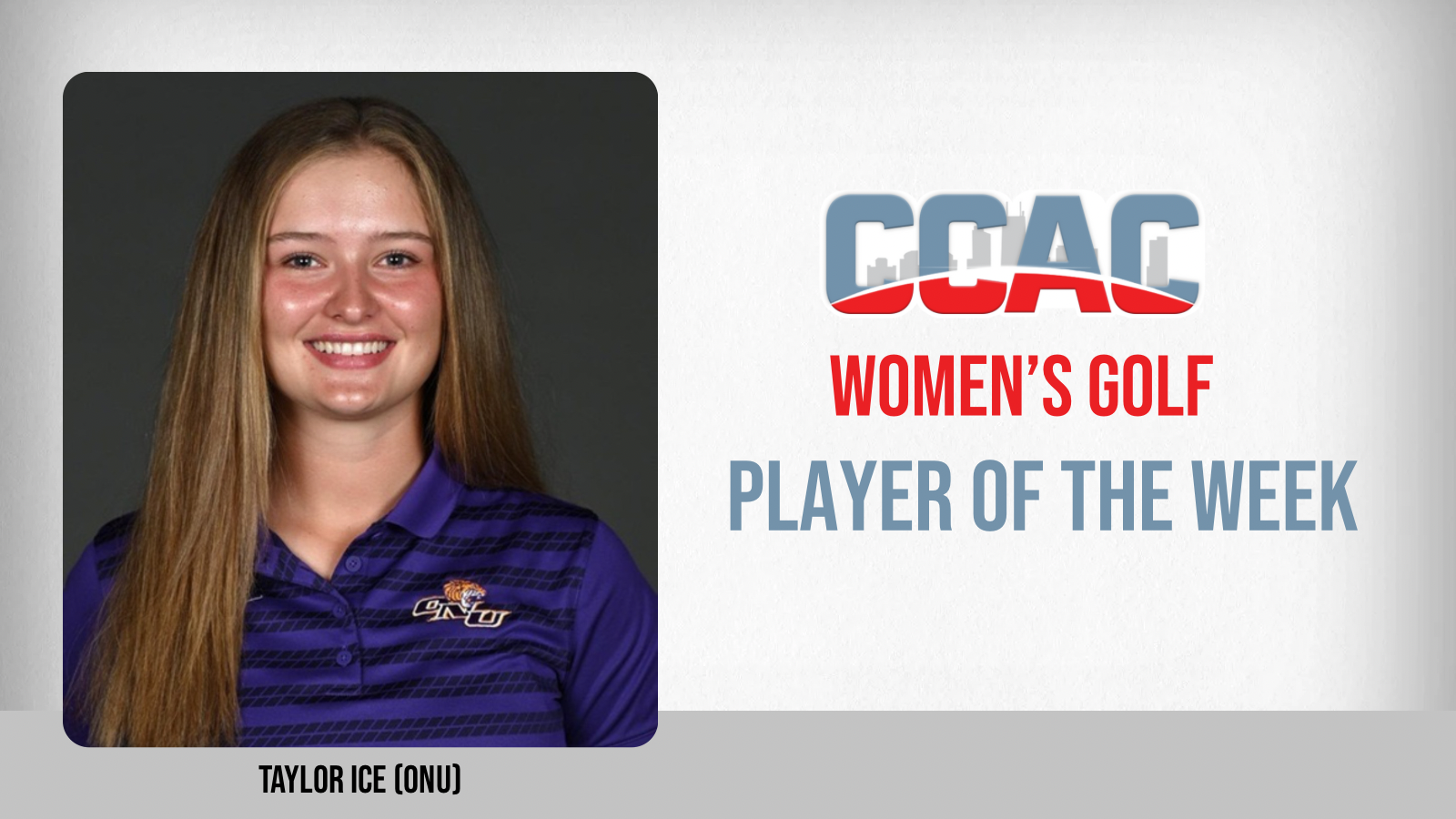 ONU's Ice Gains Women's Golfer of the Week Recognition After First-Place Finish