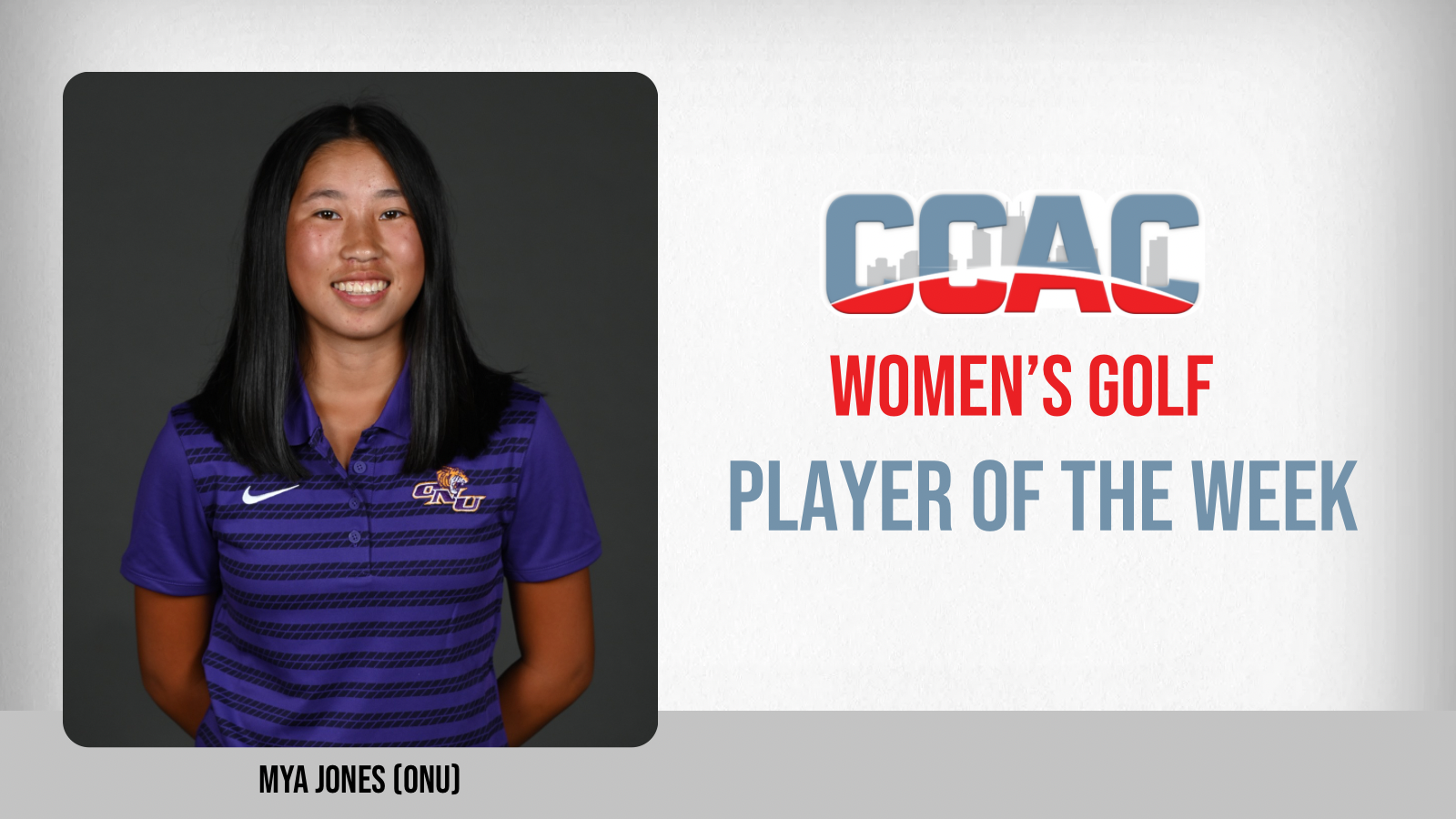 ONU's Jones Garners Women's Golfer of the Week Honors