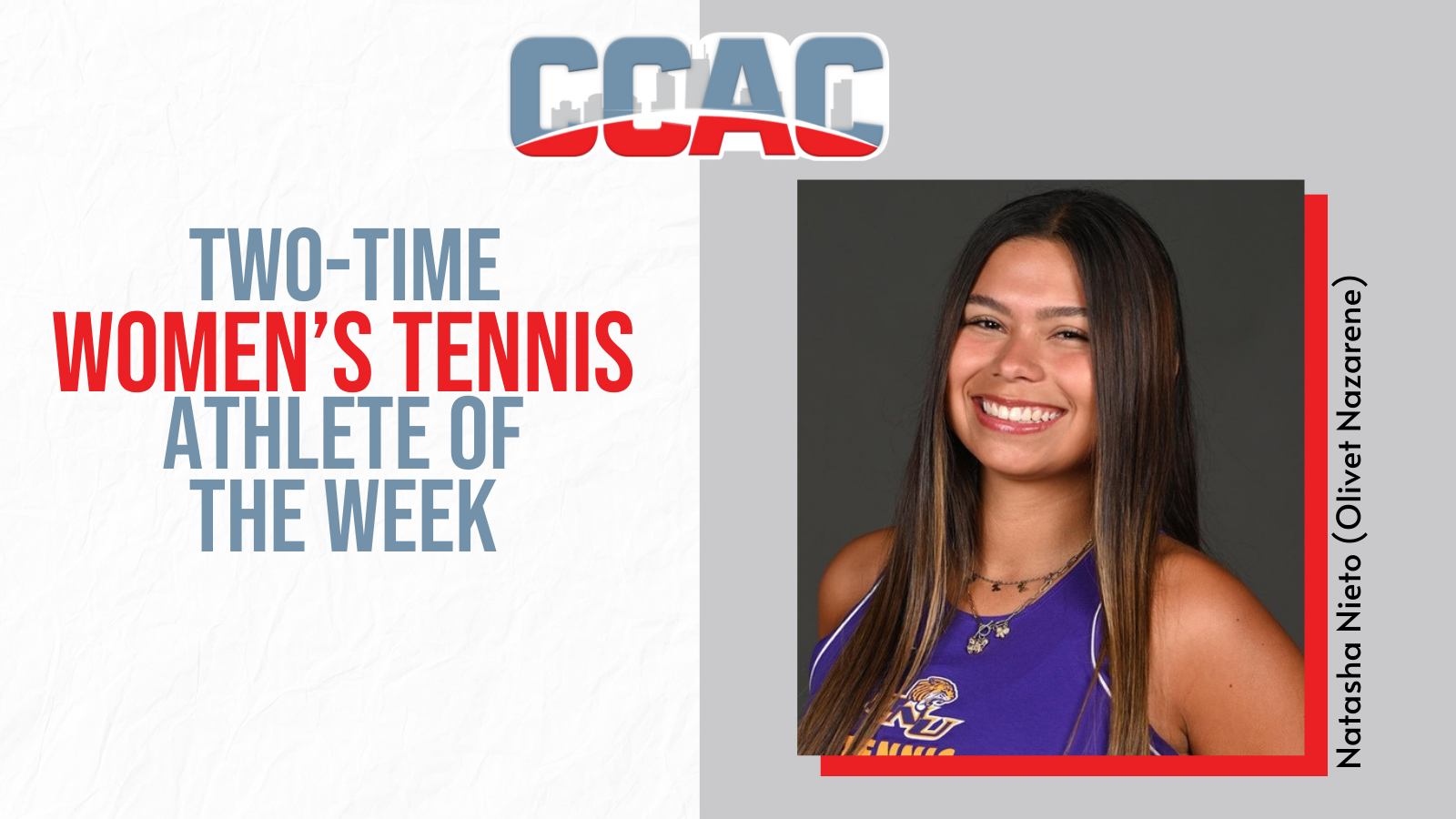 Back-To-Back Women's Tennis Weekly Honors For ONU's Nieto