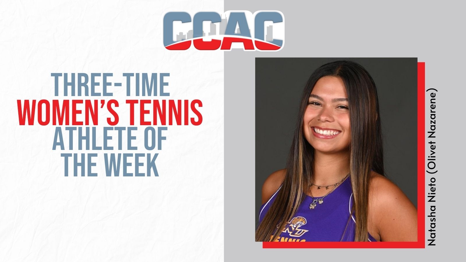 ONU's Nieto Stays On Roll With Third Women's Tennis Weekly Honor