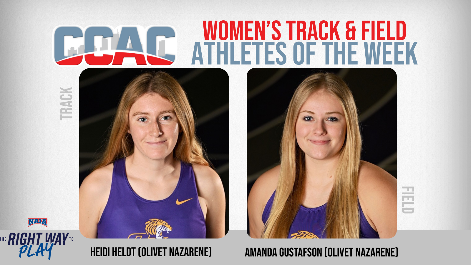 ONU's Heldt, Gustafson Back For More Women's Indoor Track & Field Weekly Honors
