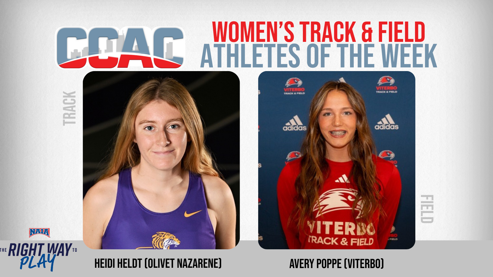ONU's Heldt, VU's Poppe Land Women's Indoor T&amp;F Weekly Honors