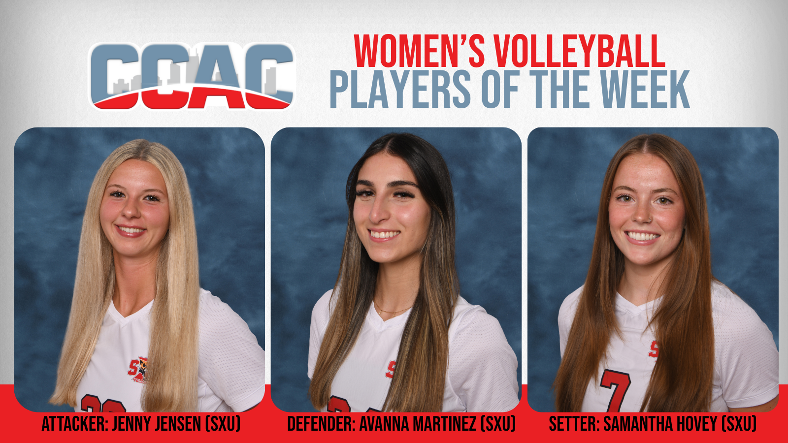 Sweep of League Wins Leads To Sweep of Women's Volleyball Weekly Honors For SXU